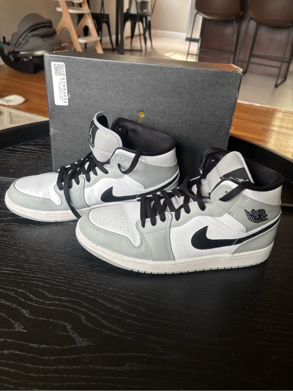 Air Jordan 1 Mid Grey/Black-White size 12